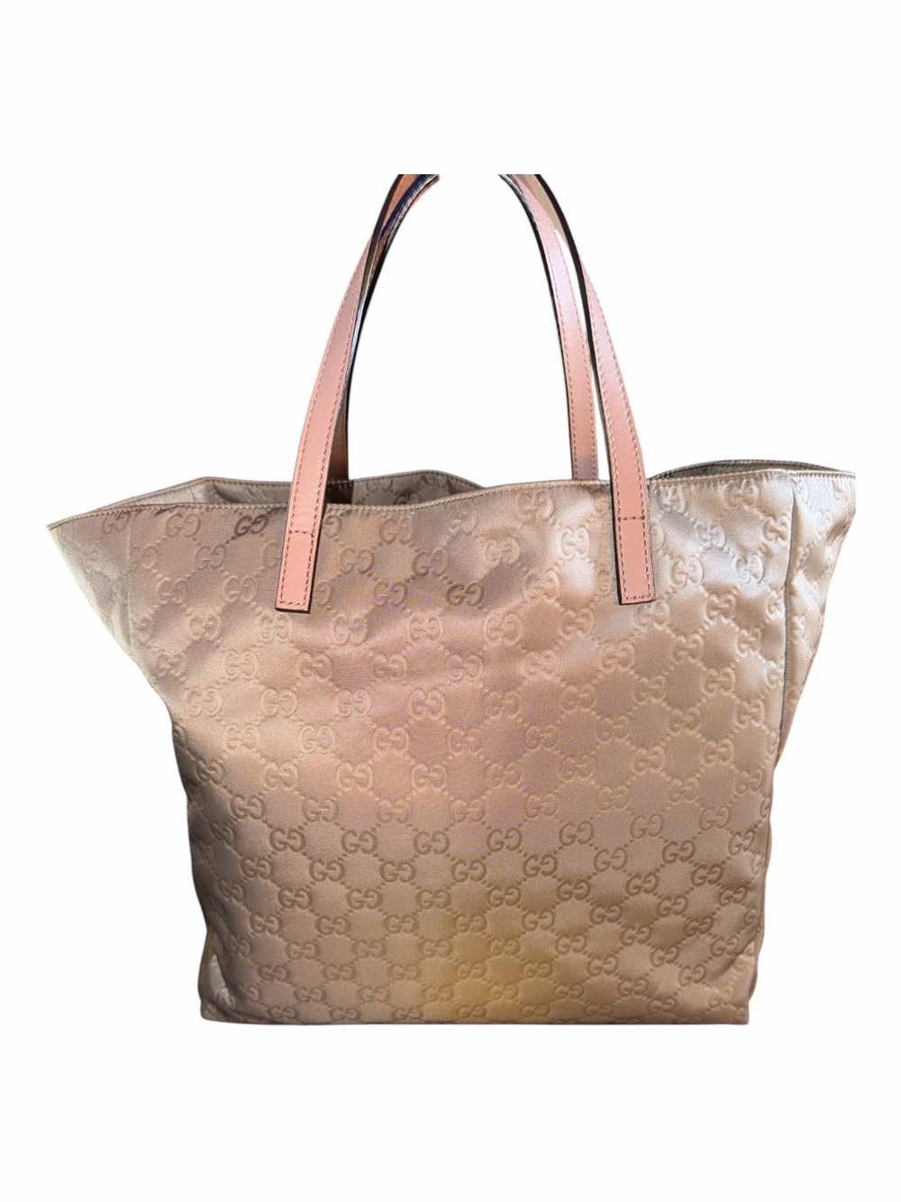 Gucci GG Monogram Embossed Nylon Tote Bag Pink Bronze - 282439 - Picture 2 of 5
